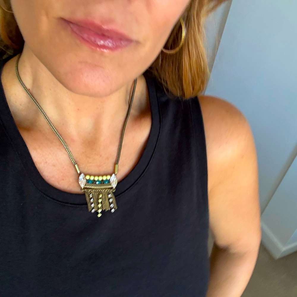 Silpada KR brass, crystal & cz necklace